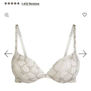 SKIMS Snake Print Bra in Gray and Cream